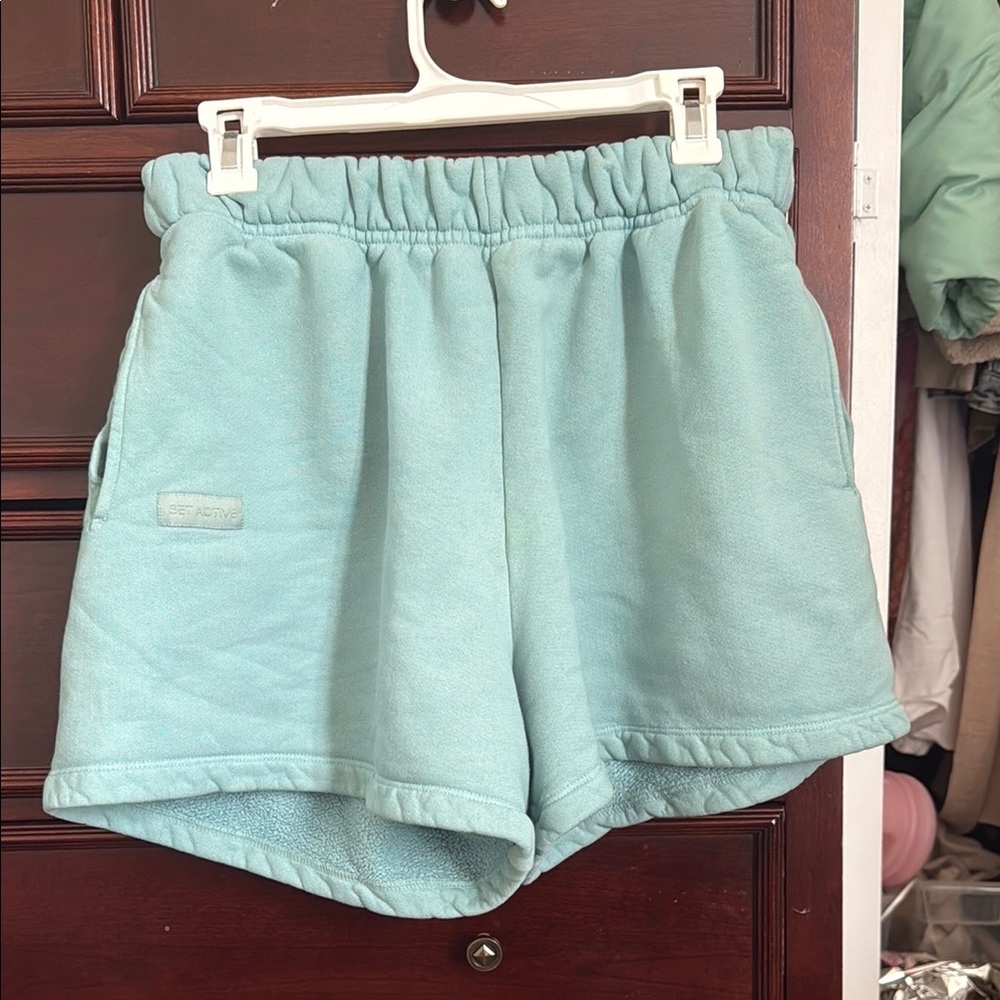 SET Active Blue Athletic Shorts Elastic Waist